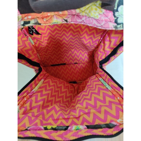 Vera Bradley Ziggy Zinnia Large School Backpack Pink Orange Floral Colorful Fade - Picture 13 of 15